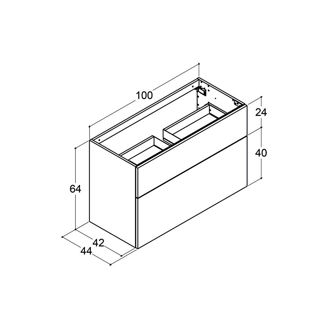 Mynd af Dansani Stand skúffuskápur 100x44x64cm Svört eik