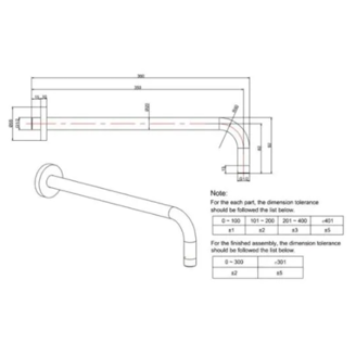 Mynd af Crosswater MPRO sturturör í vegg 330mm Svartur Matt