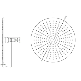 Mynd af Crosswater MPRO sturtuhaus Ø300mm Burstað stál
