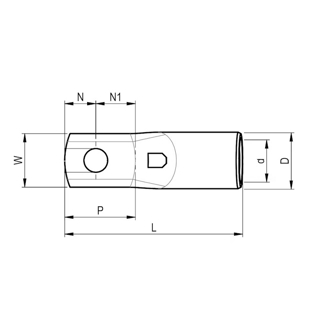 Mynd af Strengskór Cu m/mjóum spaða 300mm² M12