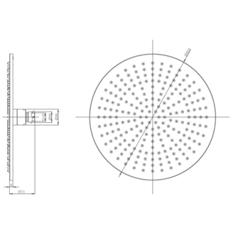 Mynd af Crosswater MPRO sturtuhaus Ø300mm Burstað brass