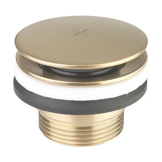 Mynd af Crosswater Universal Click Clack botnventill Burstað brass