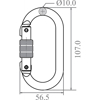Mynd af KRATOS karabína stál 18mm 22kN