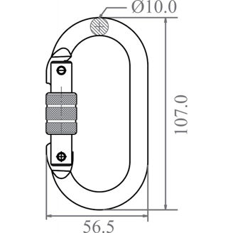 Mynd af KRATOS karabína stál 18mm 22kN