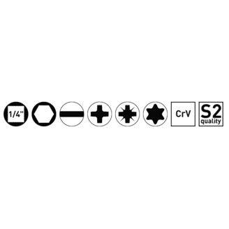 Mynd af BT Line bakki í skáp m. toppasetti 1/4" 46 stk