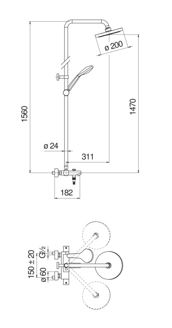 Mynd af Nobili Tago Thermostatic baðsturtusett m. handsturtu Króm