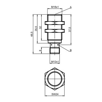 Mynd af Nándarnemi DC PNP M12 18mm skynjun