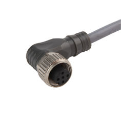 Mynd af PVC snúra 4póla DC  2m 90° M12
