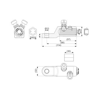 Mynd af Strengskór skrúfaður 70-240mm² Ø13mm