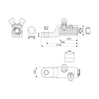 Mynd af Strengskór skrúfaður 70-240mm² Ø17mm
