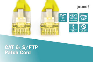 Mynd af Tengisnúra Cat6A 0,25m Gulur
