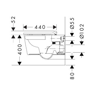 Mynd af Hansgrohe vegghengt salerni 54cm m/setu