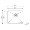 Mynd af UKinox ColorX vaskur 500x400 mm Gold
